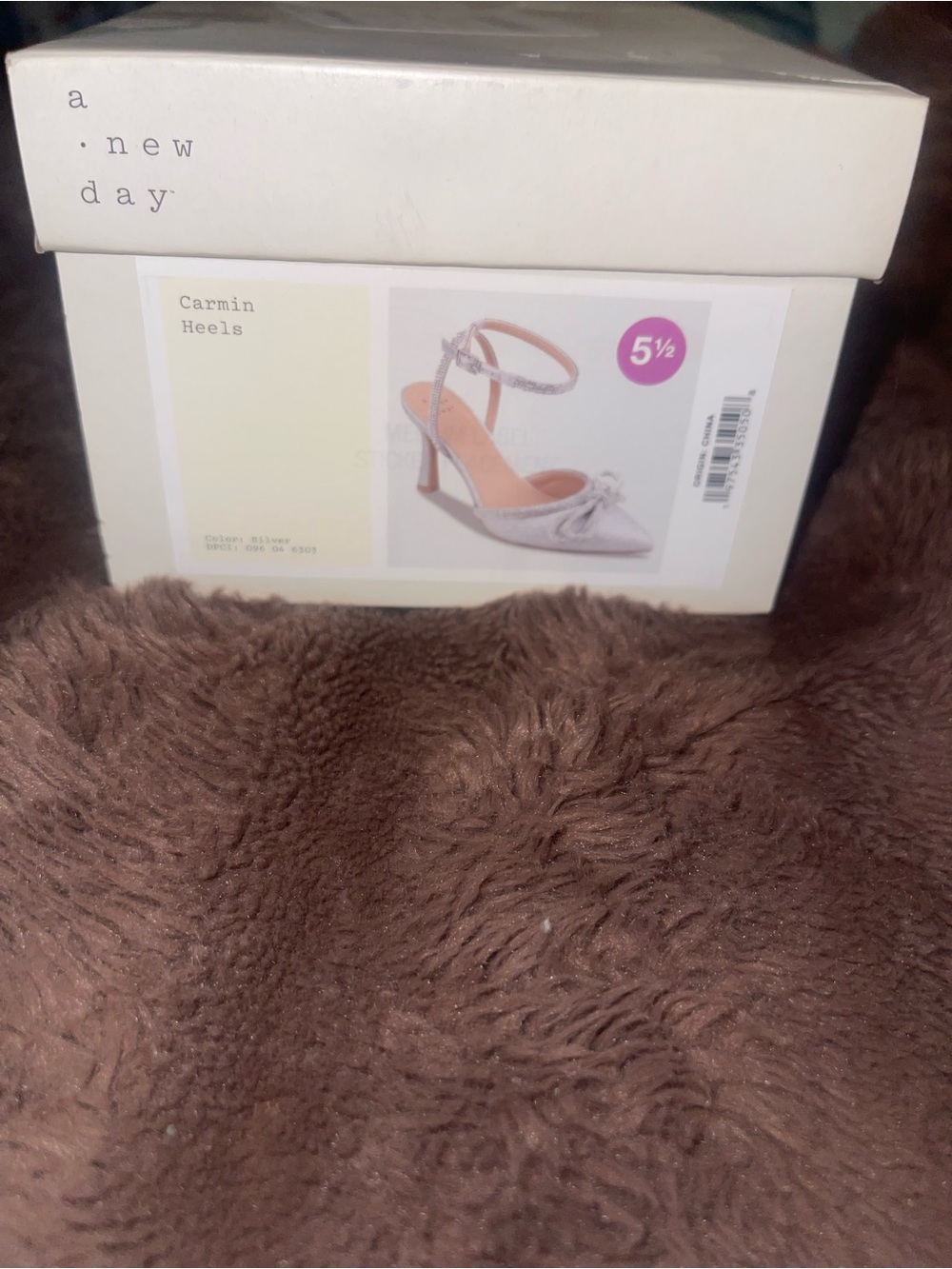 a new day Silver Glitter Pointed Toe Bow Ankle-Strap Heels - Picture 4 of 4